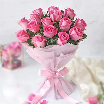 "Pink Roses Bouquet (Krish) - Click here to View more details about this Product